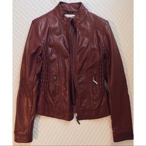 Vintage Burgundy Leather Jacket